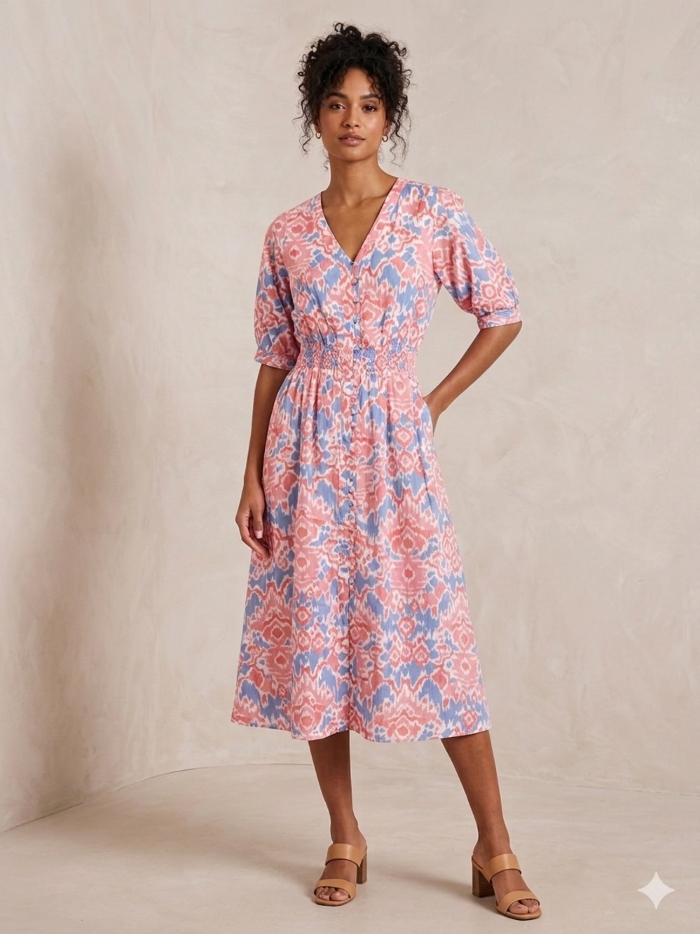 Walker & Wade Kaia Dress Coral Blue Dress Summer Vacation Feminine Dress